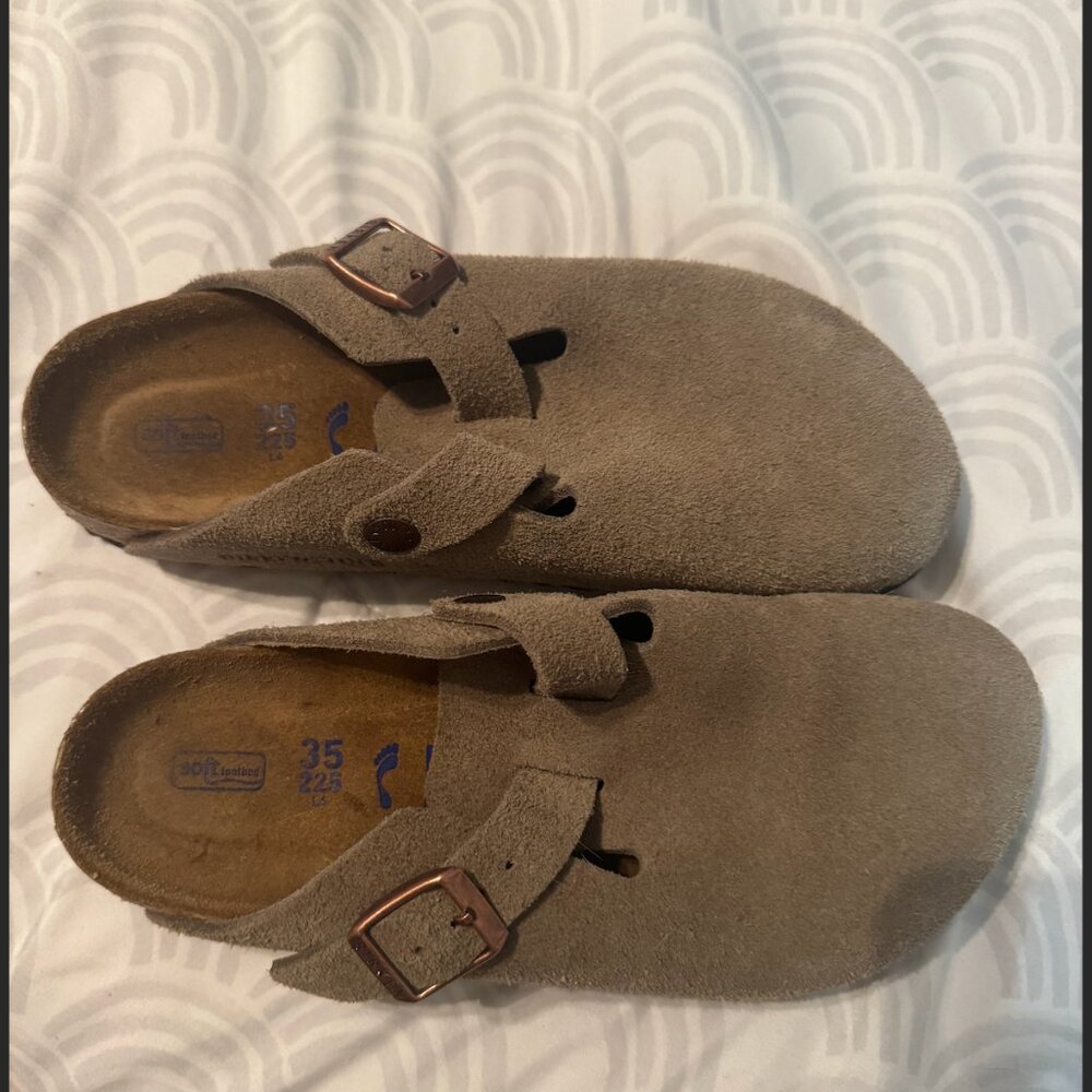 Birkenstock Boston Soft Footbed - Suede Leather - Taupe - Picture 4 of 6